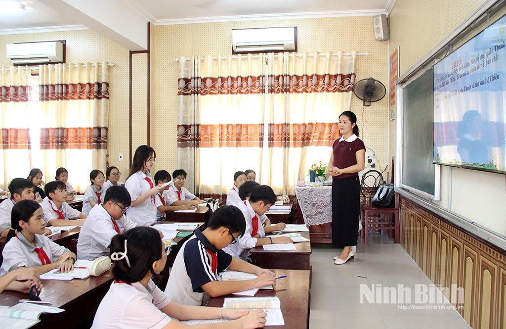 Trường THCS Chu Văn An, phường Kim Bảng có không gian học tập thân thiện với đầy đủ phương tiện, thiết bị giảng dạy hiện đại, tạo hứng thú học tập cho học sinh.