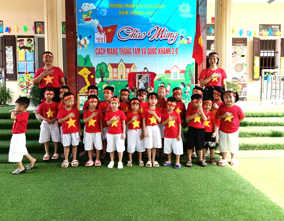 TRƯỜNG MẦM NON RẠNG ĐÔNG, XÃ RẠNG ĐÔNG TỔ CHỨC CÁC HOẠT ĐỘNG Ý NGHĨA CHÀO MỪNG 80 NĂM CÁCH MẠNG THÁNG TÁM VÀ QUỐC KHÁNH 2/9