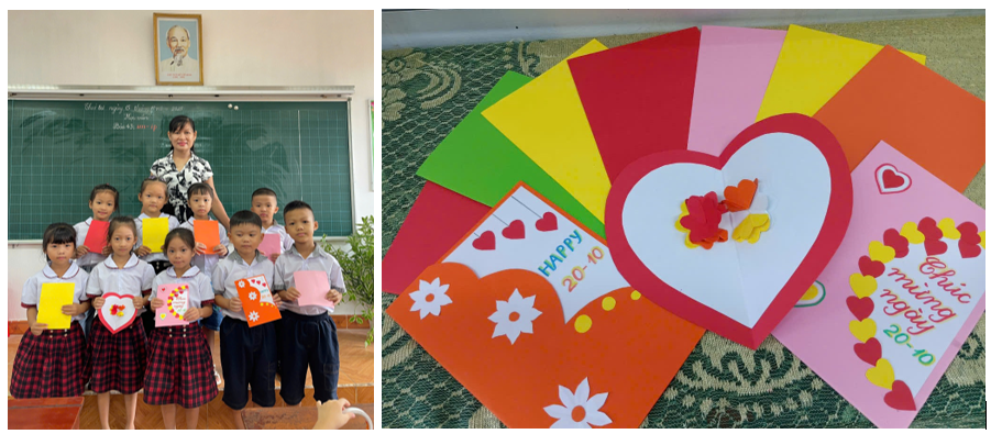 Hoạt động “Làm thiệp chúc mừng 20/11” – Lớp 1B2 trường Tiểu học Hồng Thuận