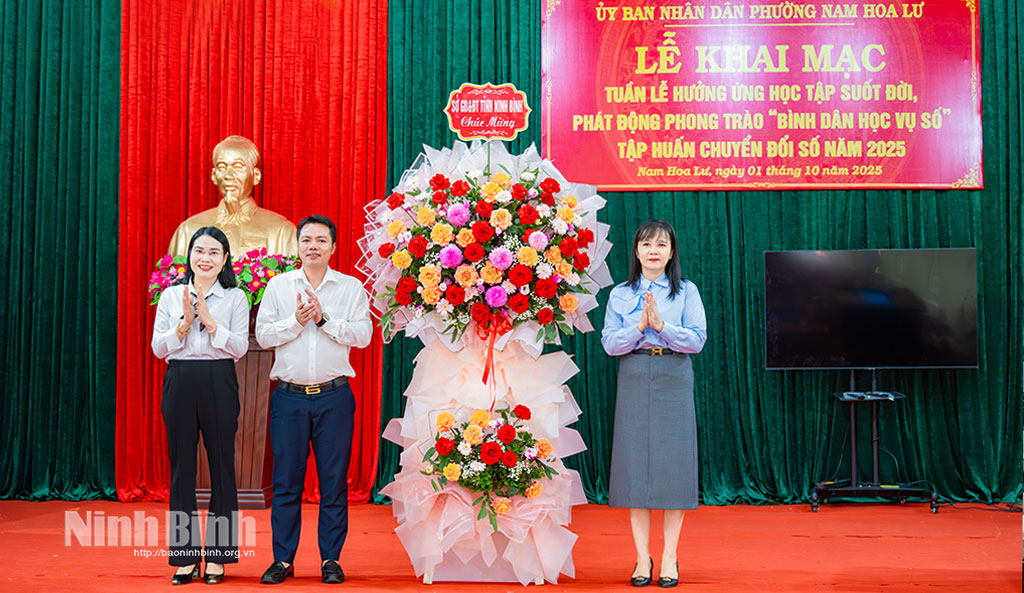 Phường Nam Hoa Lư khai mạc Tuần lễ hưởng ứng học tập suốt đời, phát động phong trào “Bình dân học vụ số” năm 2025