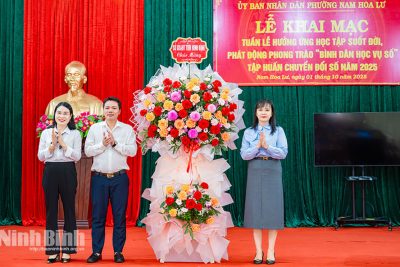 Phường Nam Hoa Lư khai mạc Tuần lễ hưởng ứng học tập suốt đời, phát động phong trào “Bình dân học vụ số” năm 2025